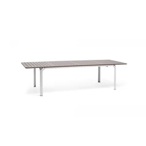 ALLORO 210 EXTENSIBLE - Bővíthető kültéri asztal (fehér lábak/tortora asztallap)
