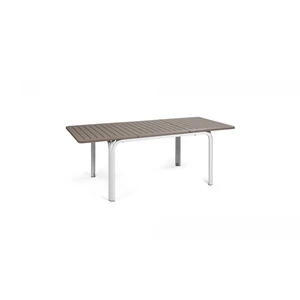 ALLORO 140 EXTENSIBLE - Bővíthető kültéri asztal (fehér lábak/tortora asztallap)