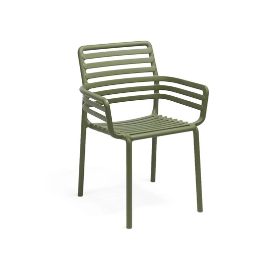 DOGA Armchair - Kültéri monobloc szék karfával (agave zöld)