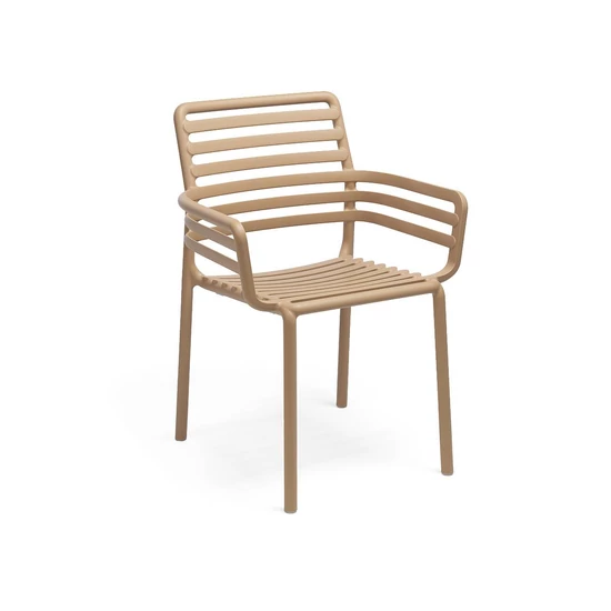 DOGA Armchair - Kültéri monobloc szék karfával (cappuccino)
