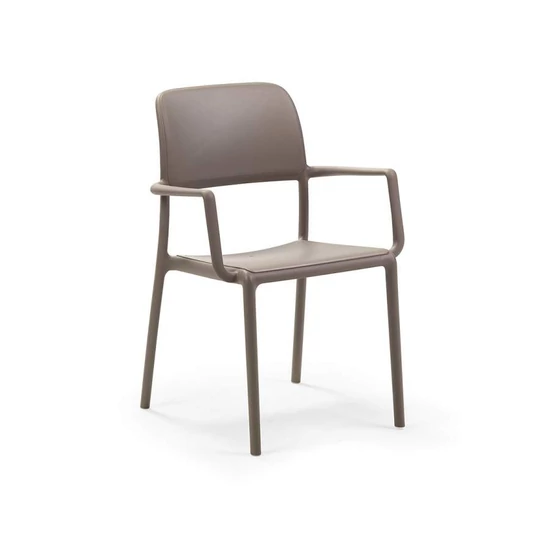 RIVA - Kültéri monobloc szék karfával (tortora)