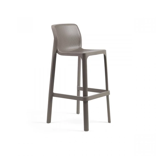 NET STOOL - Monobloc kültéri bárszék (tortora)