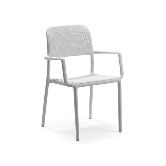 BORA - Kültéri monobloc szék karfával (fehér)